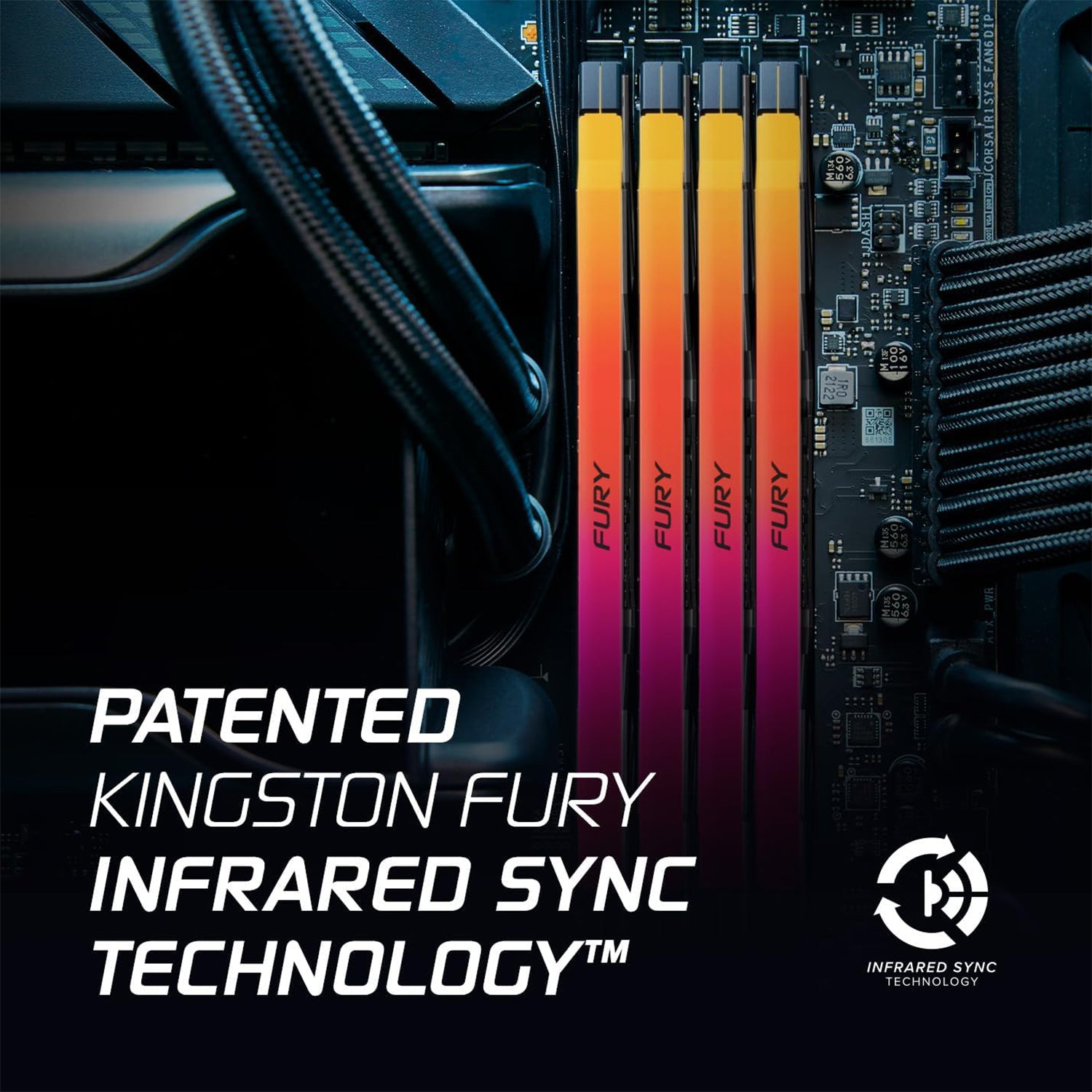 Kingston Fury 32GB (2x16GB) Technology Desktop Memory, CL32 DIMM Kit of 2 Fury Renegade RGB RAM - KF564C32RSAK2-32