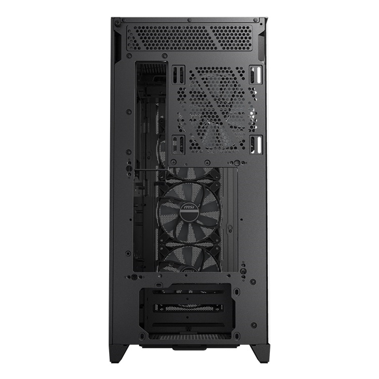 MSI MPG GUNGNIR 300R Airflow Mid-Tower ARGB Fan Gaming Case - Patented DIY friendly design with Omnidirectional Graphics Card - White / Black
