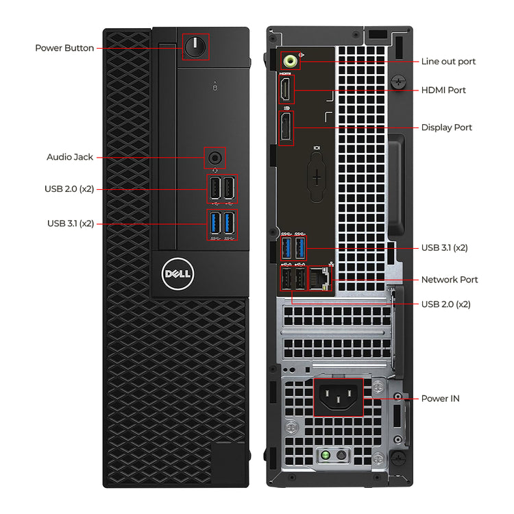 Dell OptiPlex 3050 SFF Desktop, Intel Core i5 - 7th Gen Up to 3.80 GHz Processor, 16GB - 32GB DDR4 RAM, 512GB - 2TB NVMe SSD, HDMI, WIFI, Wireless Keyboard & Mouse, Windows 10 Pro - Refurbished
