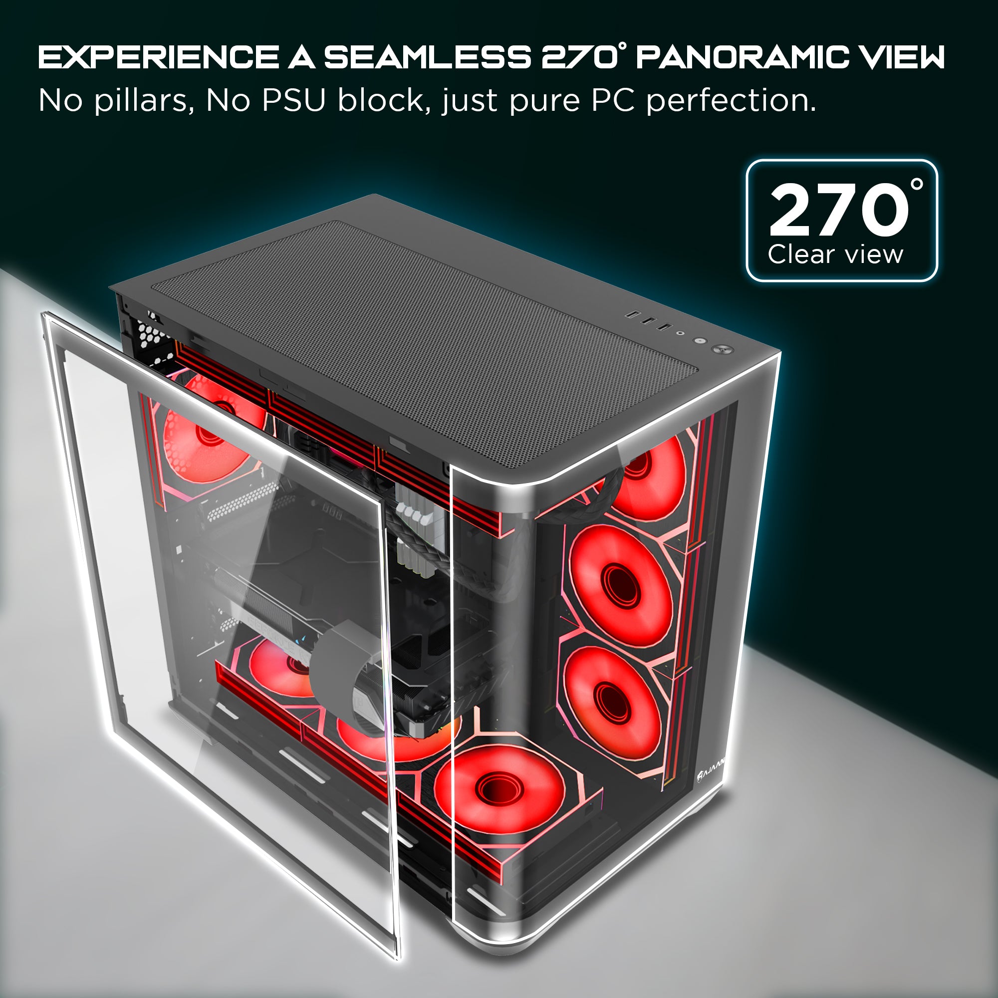 HAJAAN Liquid Cooled Gaming PC, Ryzen 7 9700X Up to 5.5 GHz Processor, GeForce RTX 5060 Graphics Card, 32GB DDR5 RAM, 1TB NVMe SSD, WiFi 6, Bluetooth / Windows 11 Pro, PhantomX