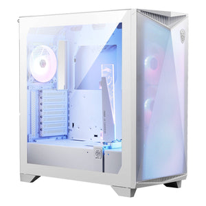 MSI MPG GUNGNIR 300R Airflow Mid-Tower ARGB Fan Gaming Case - Patented DIY friendly design with Omnidirectional Graphics Card - White / Black