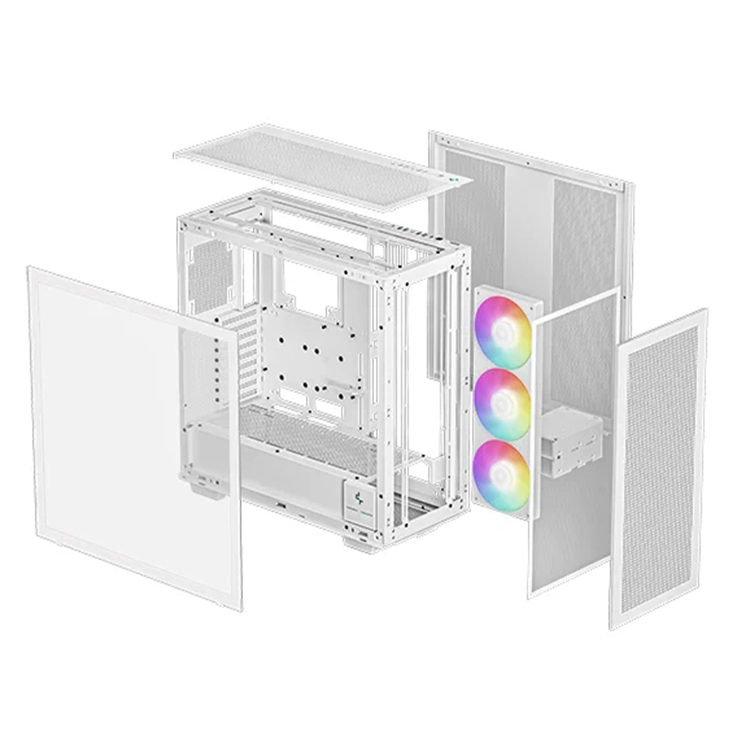 DeepCool MORPHEUS WH Mini Tempered Glass - Dual real-time digital display With Trinity of Fans - White (R-MORPHEUS-WHAPA1-A-1)