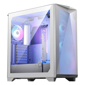 MSI MPG GUNGNIR 300R Airflow Mid-Tower ARGB Fan Gaming Case - Patented DIY friendly design with Omnidirectional Graphics Card - White / Black