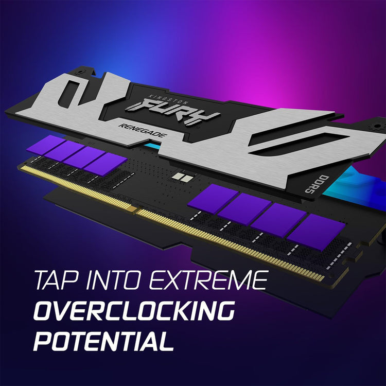 Kingston Fury 32GB (2x16GB) Technology Desktop Memory, CL32 DIMM Kit of 2 Fury Renegade RGB RAM - KF564C32RSAK2-32