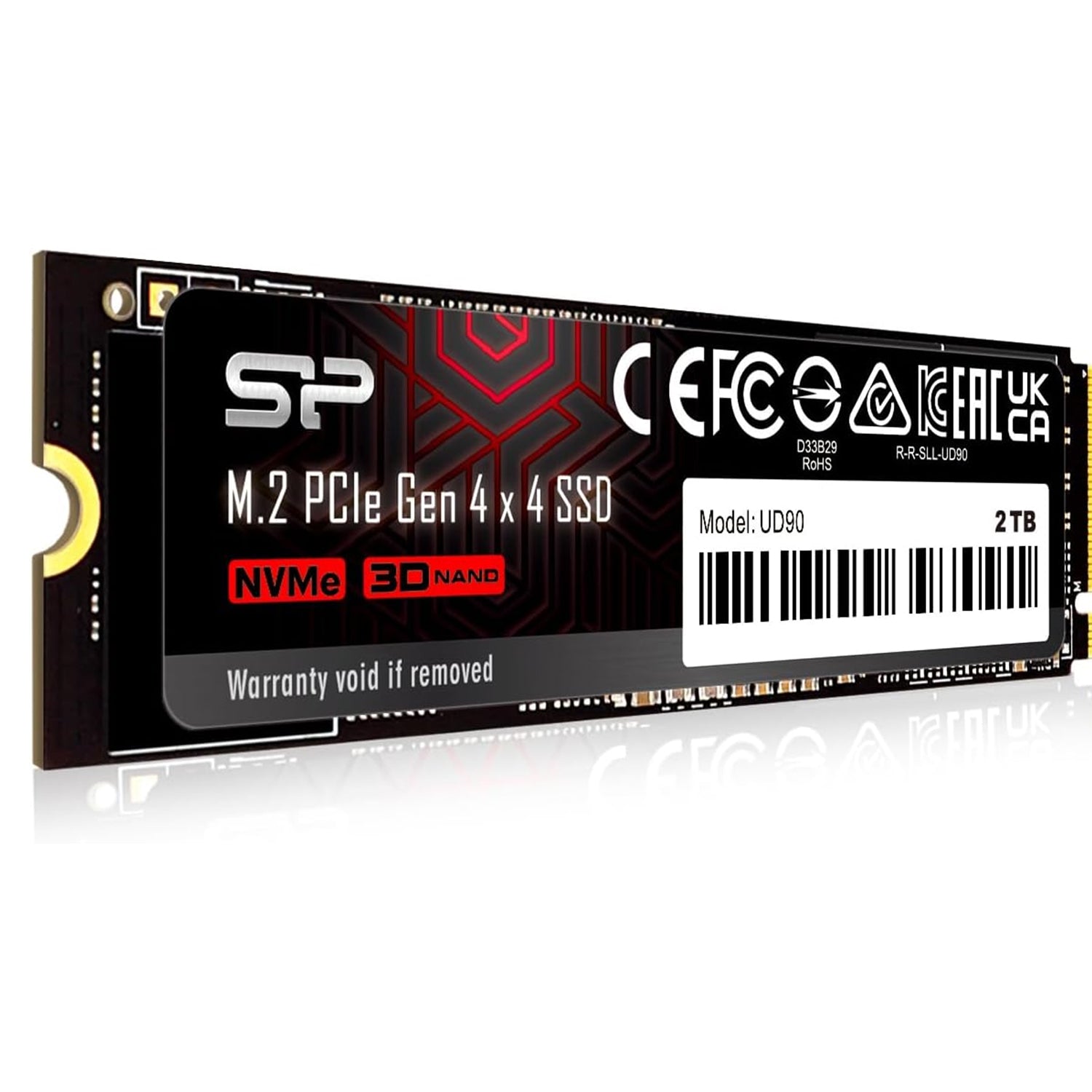 Silicon Power 2TB UD90 NVMe Internal Solid State Drive | PCle M.2 SSD | 3D NAND technology | Read speeds up to 5,000MB/s | Write speeds up to 4,800MB/s (SP02KGBP44UD9005)