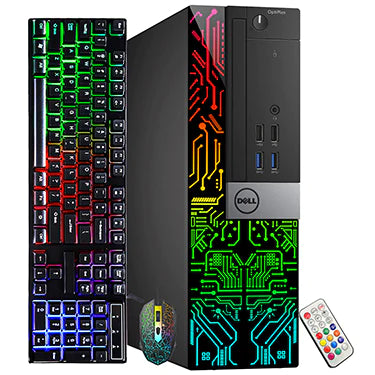 Dell Optiplex RGB Desktop Computer PC, Intel Hexa-Core i5-8500 up to 4.10 GHz, 16GB DDR4 RAM, 2 TB NVMe SSD, Dual Monitor Support, Windows 11 Pro - Refurbished