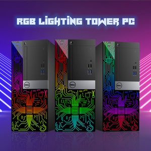 Custom Built RGB PC - Dell OptiPlex Gaming Desktop Tower, AMD/ NVIDIA Graphics, Intel i5 Hexa-Core Processor, 16GB - 32GB DDR4 RAM, 512GB - 1TB SSD, Windows 11 Pro, Keyboard Mouse - Refurbished