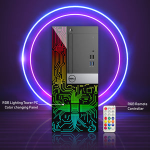 Custom Built RGB PC - Dell OptiPlex Gaming Desktop Tower, AMD/ NVIDIA Graphics, Intel i5 Hexa-Core Processor, 16GB - 32GB DDR4 RAM, 512GB - 1TB SSD, Windows 11 Pro, Keyboard Mouse - Refurbished