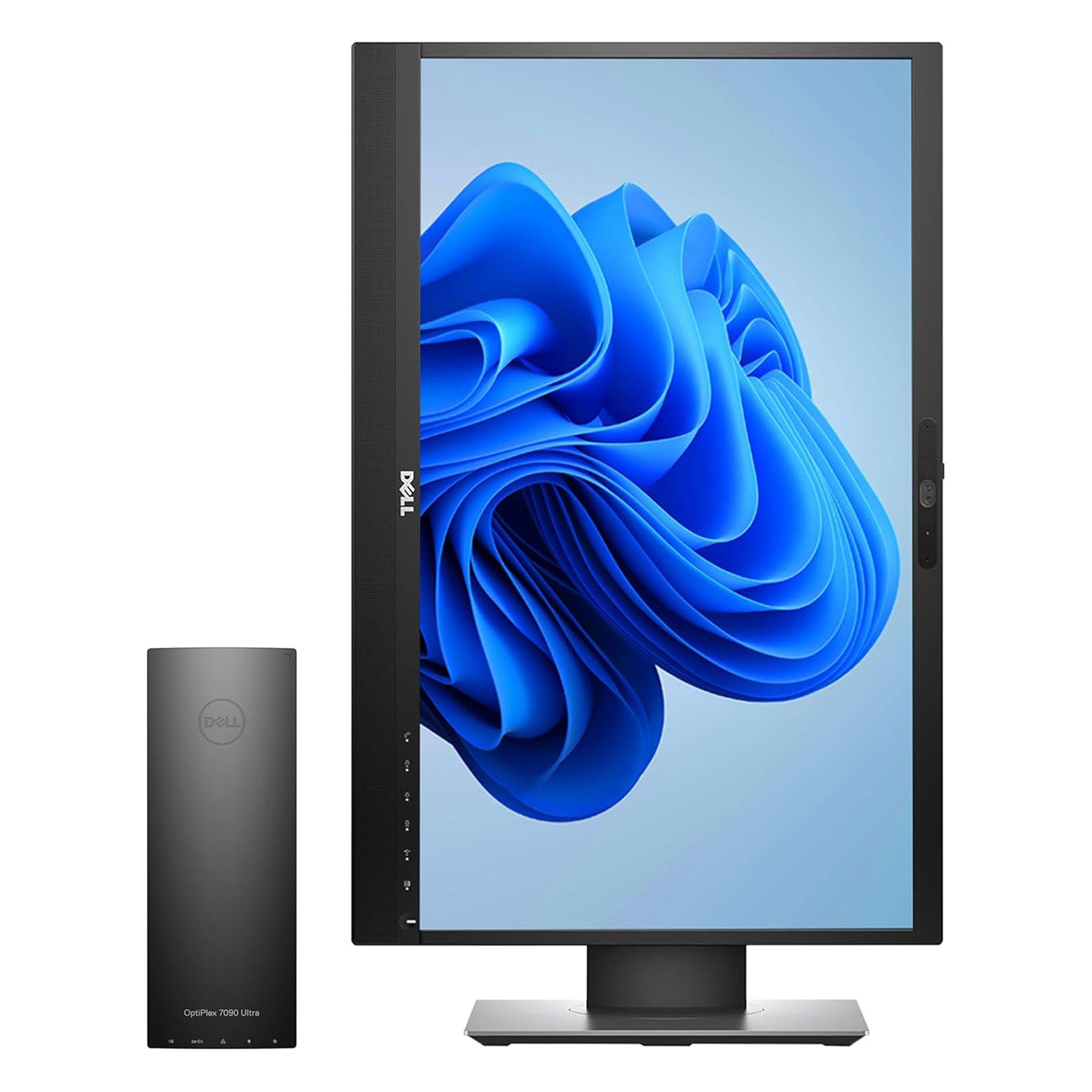 Dell OptiPlex 7090 UFF Desktop Computer With Dell 24-inch FHD Monitor for Video Conferencing - Intel Core i7-11th Gen Up to 4.80 GHz Processor, 16GB DDR4 RAM, 256GB NVMe SSD, Windows 11 Pro - Refurbished