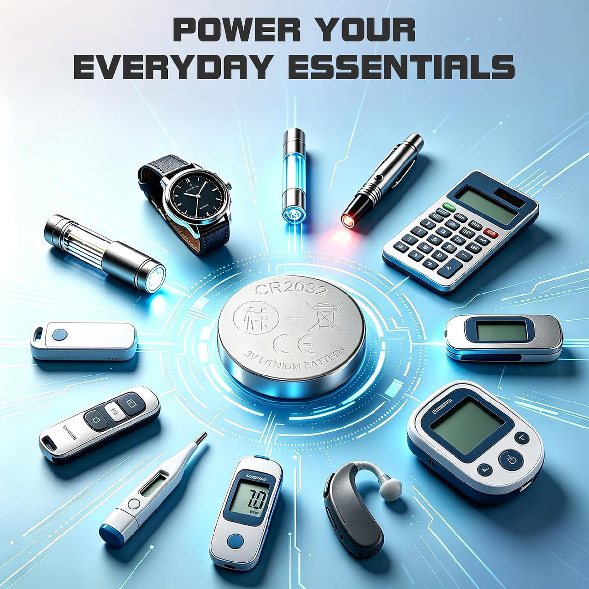 CR2032 3v 5 Pack Lithium Battery for Car Remote Key, Watches, Key Fobs.
