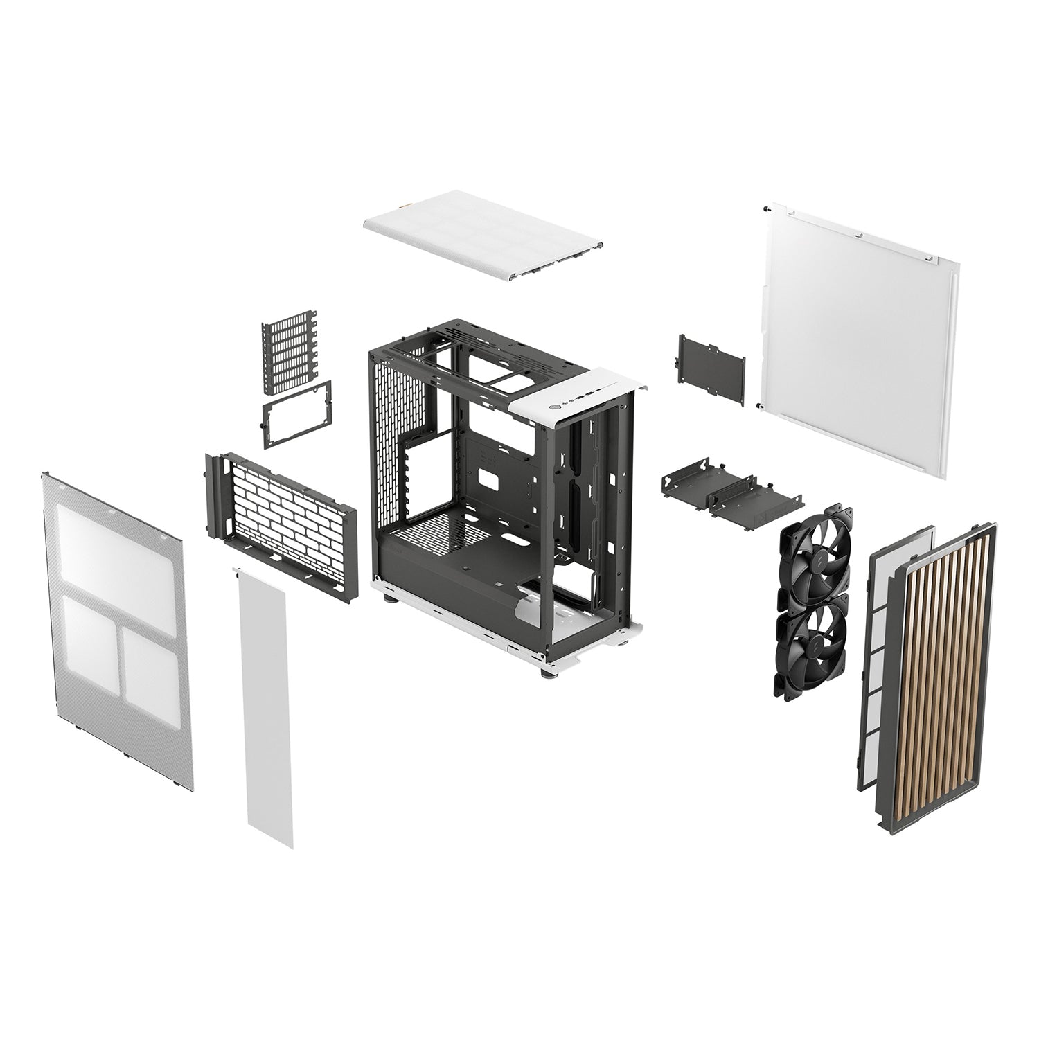 Fractal Design North ATX Mid Tower Chalk White Gaming PC Case - (FD-C-NOR1C-03)