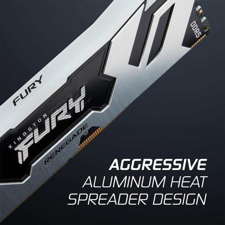 Kingston Fury 32GB (2x16GB) Technology Desktop Memory, CL32 DIMM Kit of 2 Fury Renegade RGB RAM - KF564C32RSAK2-32