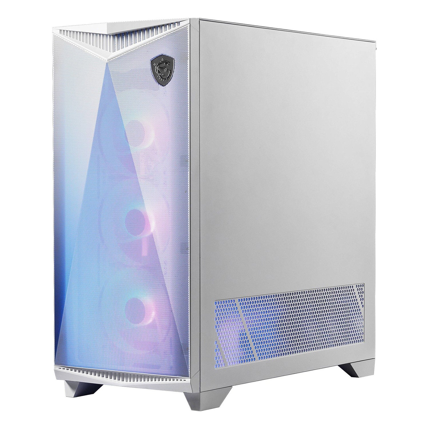 MSI MPG GUNGNIR 300R Airflow Mid-Tower ARGB Fan Gaming Case - Patented DIY friendly design with Omnidirectional Graphics Card - White / Black