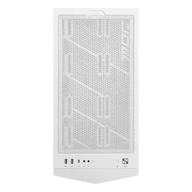 MSI MPG GUNGNIR 300R Airflow Mid-Tower ARGB Fan Gaming Case - Patented DIY friendly design with Omnidirectional Graphics Card - White / Black