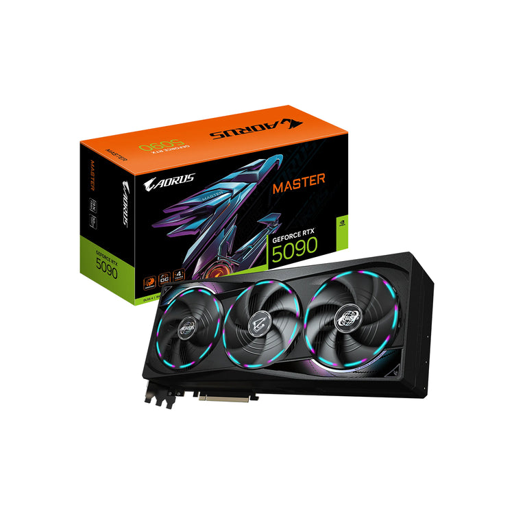 GIGABYTE AORUS GeForce RTX 5090 Master Graphics Card - 32GB GDDR7,   RGB Halo With HAWK Fan, 512-Bit Memory, 3x Display Port / HDMI - (GV-N5090AORUS M-32GD)