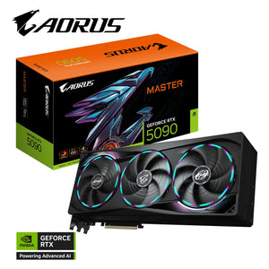 GIGABYTE AORUS GeForce RTX 5090 Master Graphics Card - 32GB GDDR7,   RGB Halo With HAWK Fan, 512-Bit Memory, 3x Display Port / HDMI - (GV-N5090AORUS M-32GD)