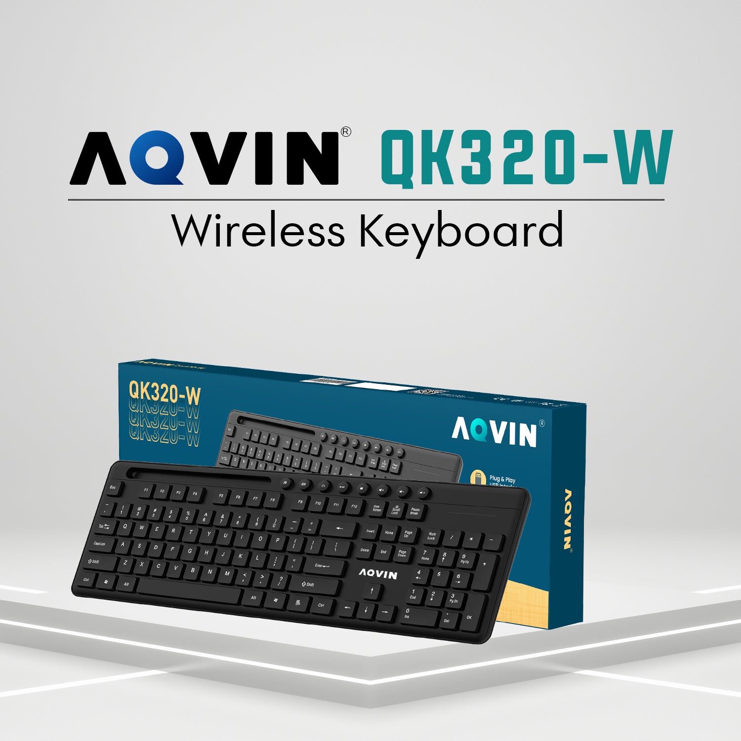 AQVIN Wireless Keyboard and Mouse Combo For Windows - Slim & Sleek Design, 2.4GHz Wireless Transmission With Plug & Play USB Interface, Compatiable With PC / Laptop