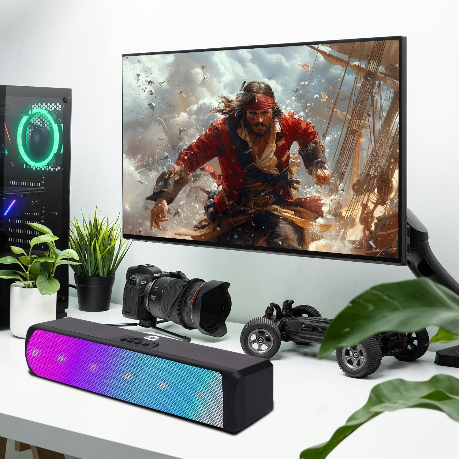AQVIN Q120 RGB Gaming Speaker – Desktop PC Speaker with Bluetooth