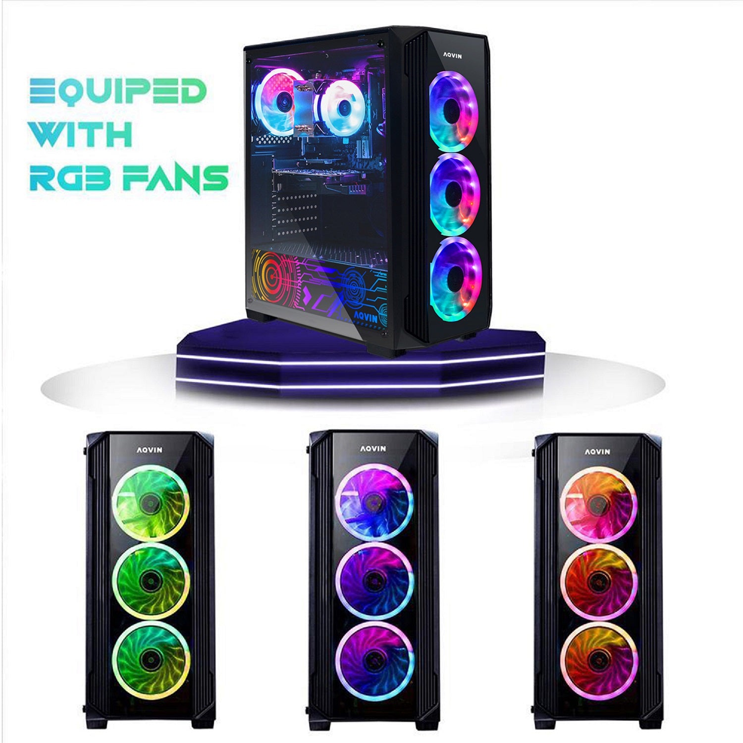 Gaming Desktop PC - Intel Core i7 8th Gen, 16GB / 32GB RAM, 512GB NVMe SSD + 500GB HDD, GT 1030 / RX 550 Graphics Card, Windows 11 Pro - Refurbished