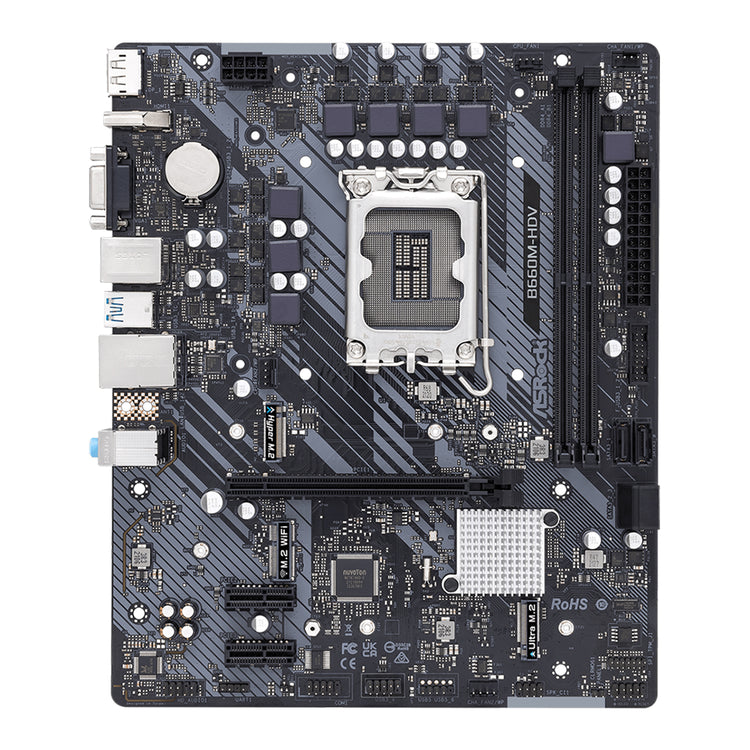 ASRock B660M-HDV Motherboard - Intel B660 Chipset, 4 x SATA3 6.0 Gb/s ATX With Full Spike Protection DDR4 Up to 64GB Max Memory, HDMI / Display Port