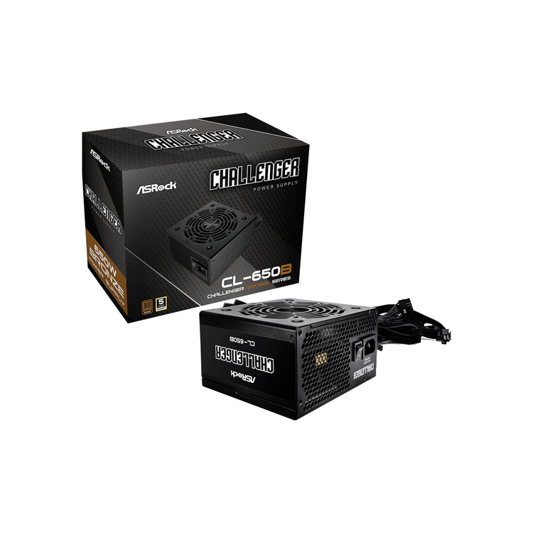 ASRock 650W Power Supply 80+Bronze - 120mm Golf-blade Fan With Built-in 5V BOOST function - (CL-650B)
