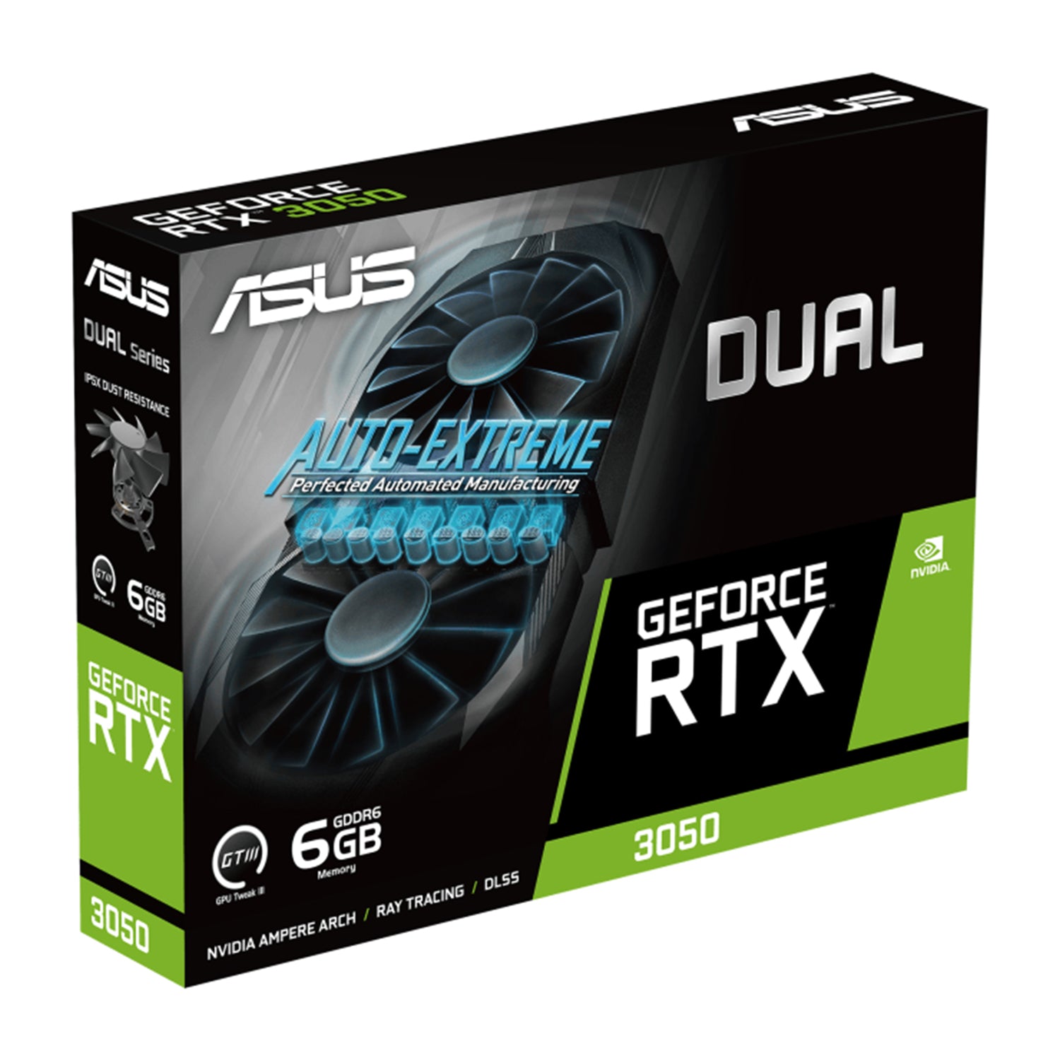 ASUS Dual GeForce RTX 3050 Graphics Card, 6GB GDDR6, PCL Express 4.0 Video Card, HDMI, DisplayPort, HDCP Support - (DUAL-RTX3050-6G)