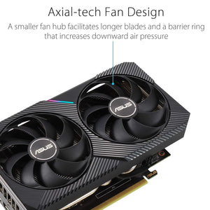 ASUS Dual GeForce RTX 3060 V2 OC Edition Gaming Graphics Card - 12GB GDDR6, 192-Bit Memory, Axial-tech Fan Design With 2-Slot design, 3x Display Port, 1x HDMI
