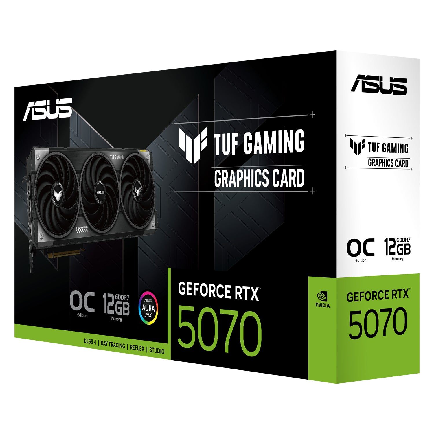 ASUS TUF Gaming GeForce RTX 5070 OC Edition Graphics Card - Axial-Tech Fans With Auto-Extreme Technology, 192-Bit Memory, 3x Display Port / 2x HDMI - (TUF-RTX5070-O12G-GAMING)