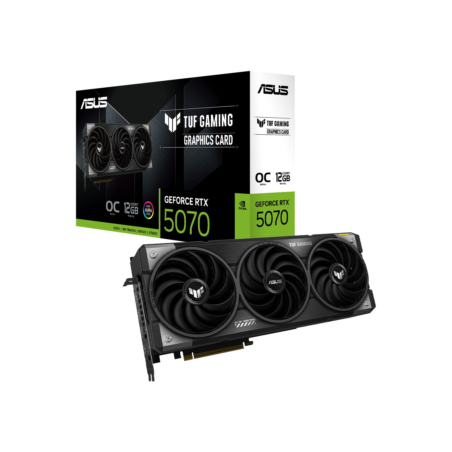 ASUS TUF Gaming GeForce RTX 5070 OC Edition Graphics Card - Axial-Tech Fans With Auto-Extreme Technology, 192-Bit Memory, 3x Display Port / 2x HDMI - (TUF-RTX5070-O12G-GAMING)
