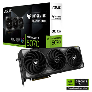 ASUS TUF Gaming GeForce RTX 5070 OC Edition Graphics Card - Axial-Tech Fans With Auto-Extreme Technology, 192-Bit Memory, 3x Display Port / 2x HDMI - (TUF-RTX5070-O12G-GAMING)