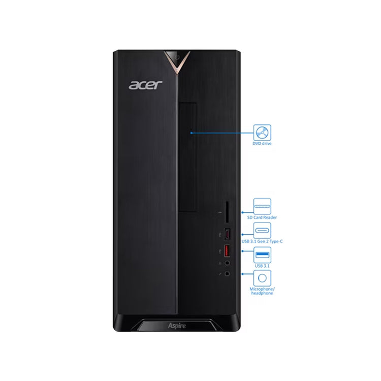 Acer Aspire TC-885 Tower Desktop Computer | Intel Core i5-8400 | 16GB DDR4 RAM | 512GB NVMe SSD | Windows 11 Pro | Refurbished Home & Business PC