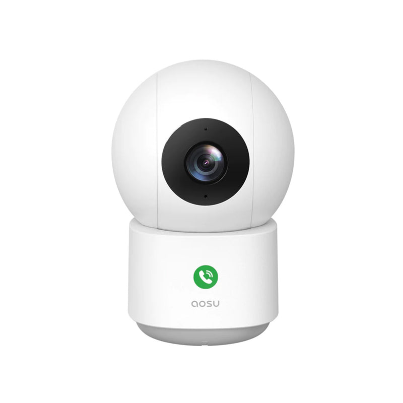 AOSU C2E  Indoor Security Camera/ Wireless Dual-Band Wi-Fi With One-Button Call Function / Complete 360 Pan & Tilt Monitor / 2-Way Audio and Motion Tracking / IR Night Vision, Compatible with Alexa