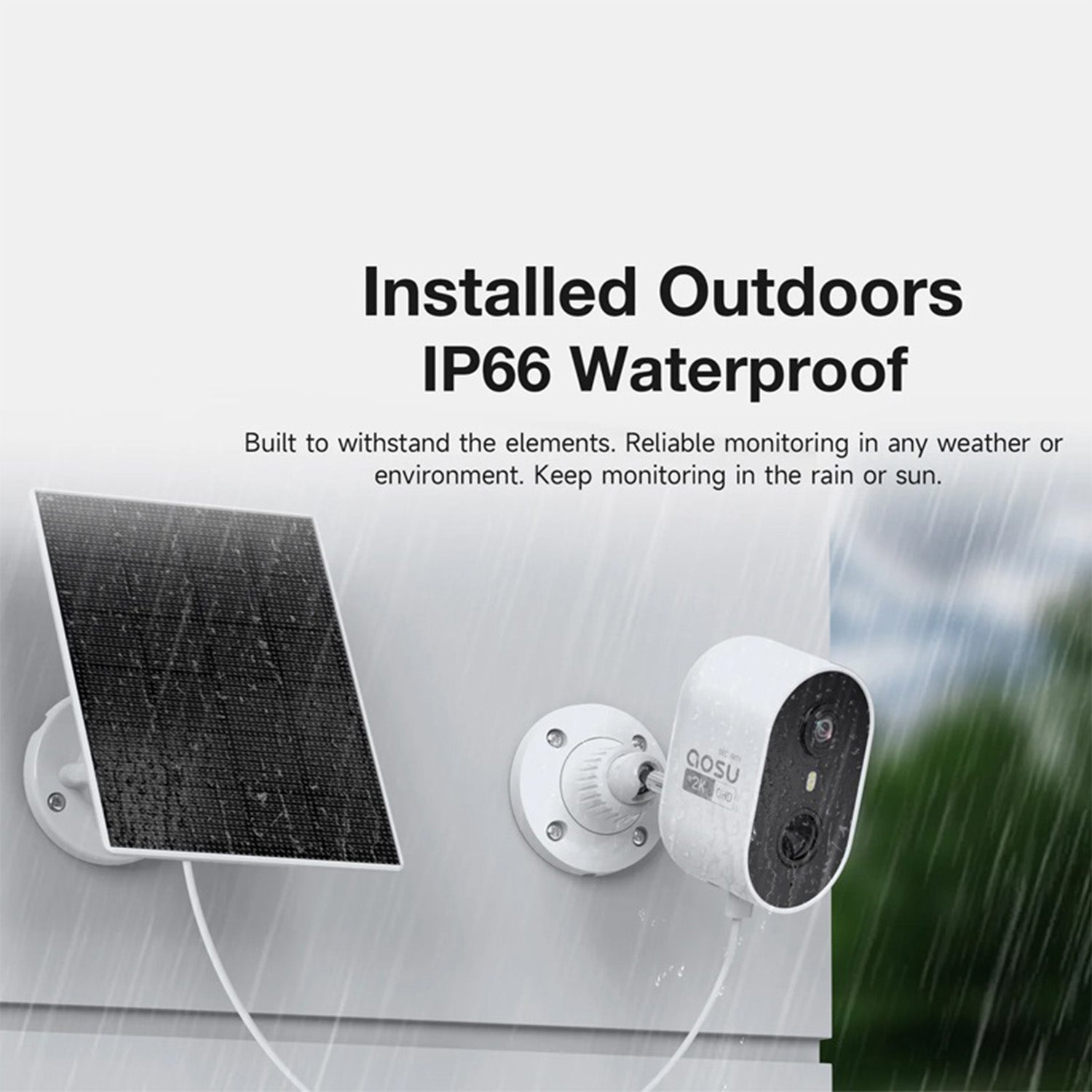 AOSU C7L | 4MP Wireless Outdoor Battery Camera With Solar Panel | Color Night Vision | PIR Human Motion Detection | 2-Way Audio and Waterproof (SEC-CAM-AOSU-C7L)