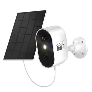 AOSU C7P-2H 3MP | 2pcs Solar-Powered | Dual Band Wi-Fi Cameras With Spotlight | 166 Degree Wide-angle Lens AI | 2-Way Audio Function and 32GB Local Storage Box | Compatible with Alexa