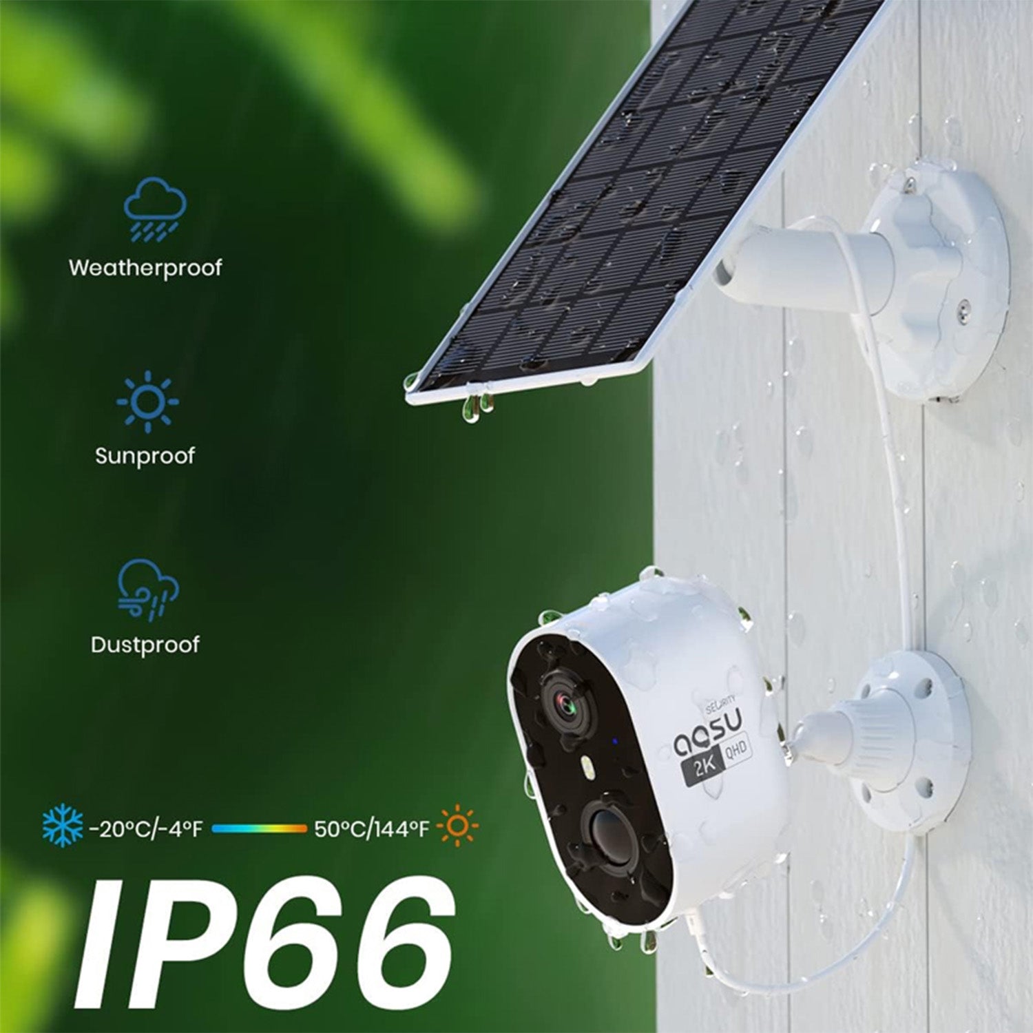 AOSU C7P-2H 3MP | 2pcs Solar-Powered | Dual Band Wi-Fi Cameras With Spotlight | 166 Degree Wide-angle Lens AI | 2-Way Audio Function and 32GB Local Storage Box (SEC-KIT-AOSU-C7P-2H)