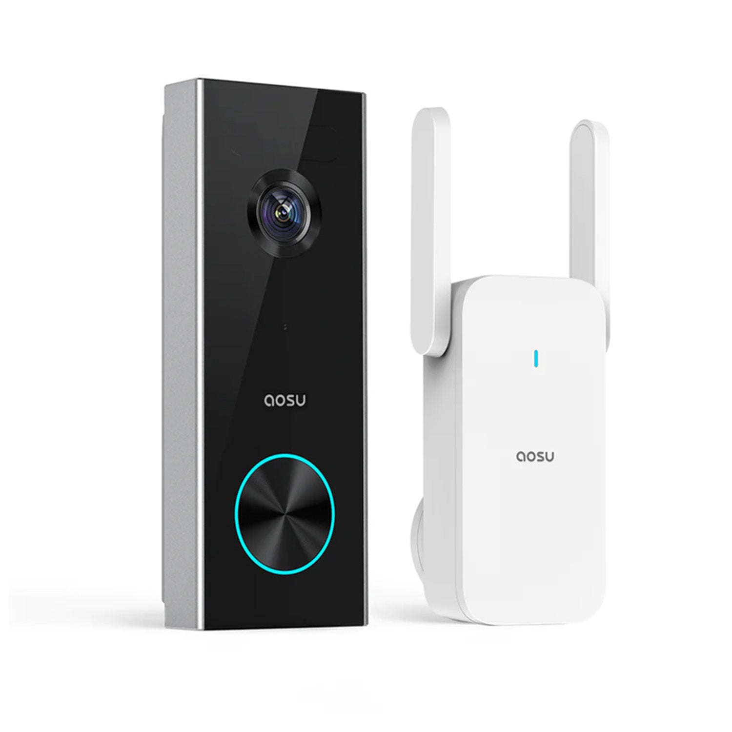 AOSU V8P Wireless Doorbell Camera with 2K Resolution, Battery-Powered Video Doorbell with Chime, Compatible With Alexa and Google Assistant - No Monthly Fee