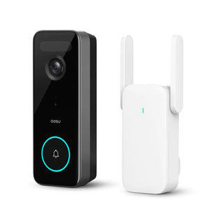 AOSU V8S 5MP UHD Wireless Doorbell Camera, 180- Day Battery Life, AI 3D Motion Detection and Built-in 8G Memory, Compatible with Alexa -  No Monthly Fee