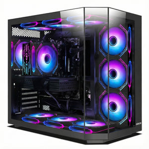 AQVIN Gaming PC, AMD Ryzen 5 Processor - 16GB DDR4 RAM, 512GB NVMe SSD, GeForce RTX 3050 / 5050 Graphics Card, Gaming Keyboard and Mouse, Windows 11 Pro - New