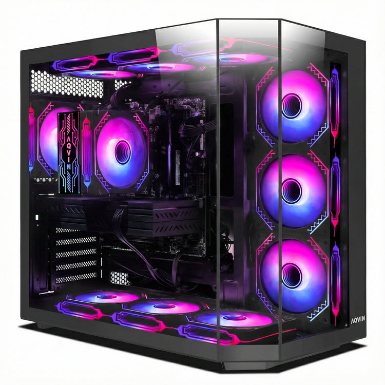 AQVIN Ignite Gaming PC, Intel Core i5 / i7 Processor, 16GB DDR4 RAM, 1TB NVMe SSD, GeForce RTX 3050 / 5050 Graphics Card, Gaming Keyboard and Mouse, Windows 11 Pro - New