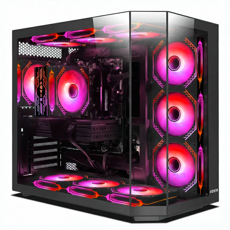 AQVIN Ignite Gaming PC, AMD Ryzen 7 Processor, 32GB DDR5 RAM, 1TB NVMe SSD, GeForce RTX 5050 / 5060 / 5070 Graphics Card, Gaming Keyboard and Mouse, Windows 11 Pro - New