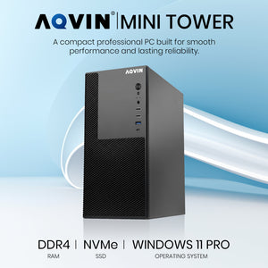 AQVIN Compact Business Desktop - Intel i5/ i7 - 9th Gen Processor, 16GB - 32GB DDR4 RAM, 512GB - 1TB NVMe SSD, Windows 11 Pro - MTX60