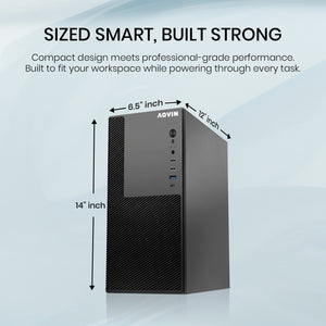 AQVIN Compact Business Desktop - Intel i5/ i7 - 9th Gen Processor, 16GB - 32GB DDR4 RAM, 512GB - 1TB NVMe SSD, Windows 11 Pro - MTX60