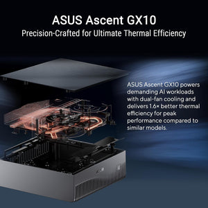 ASUS Ascent GX10 Ultra-Small AI Supercomputer - NVIDIA GB10 Grace Blackwell | 128GB Unified Memory | DGX Spark Developer Desktop