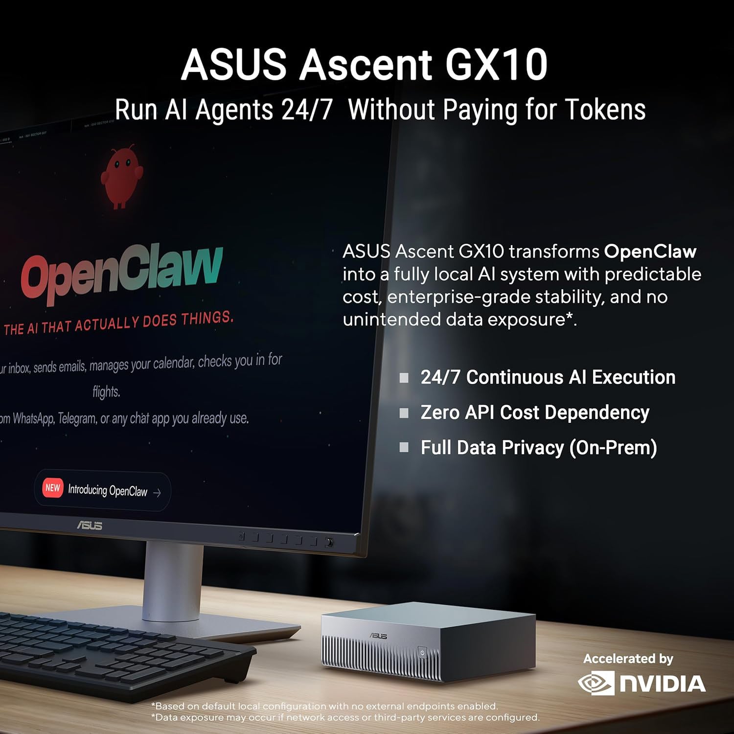 ASUS Ascent GX10 Ultra-Small AI Supercomputer - NVIDIA GB10 Grace Blackwell | 128GB Unified Memory | DGX Spark Developer Desktop
