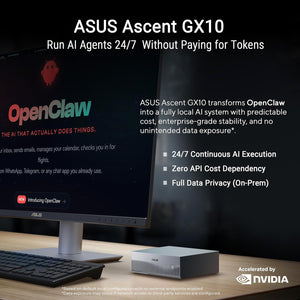 ASUS Ascent GX10 Ultra-Small AI Supercomputer - NVIDIA GB10 Grace Blackwell | 128GB Unified Memory | DGX Spark Developer Desktop