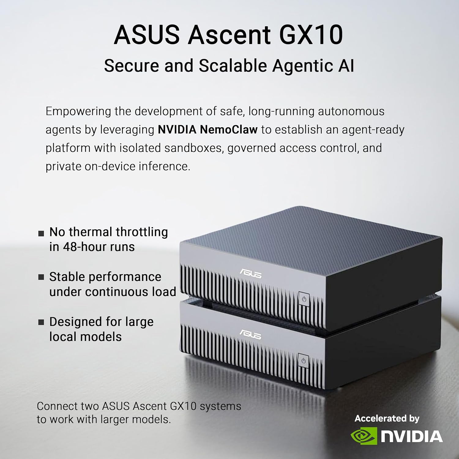 ASUS Ascent GX10 Ultra-Small AI Supercomputer - NVIDIA GB10 Grace Blackwell | 128GB Unified Memory | DGX Spark Developer Desktop