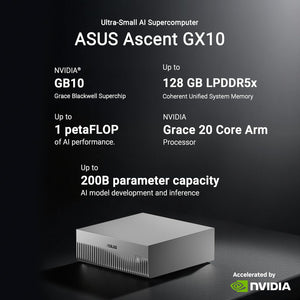 ASUS Ascent GX10 Ultra-Small AI Supercomputer - NVIDIA GB10 Grace Blackwell | 128GB Unified Memory | DGX Spark Developer Desktop