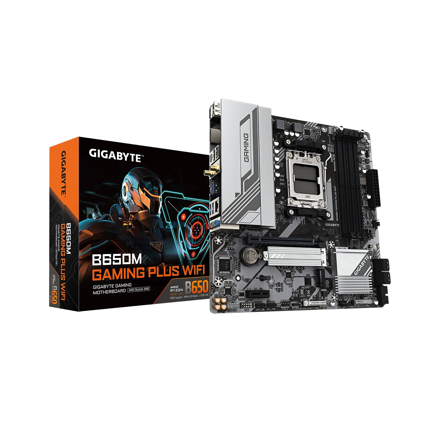 GIGABYTE B650M GAMING PLUS WIFI Motherboard | mATX - Supports AMD Ryzen 9000 / 8000 / 7000 Series Processors, PCIe 4.0, DDR5, Wi-Fi 6E, HDMI / Display Port