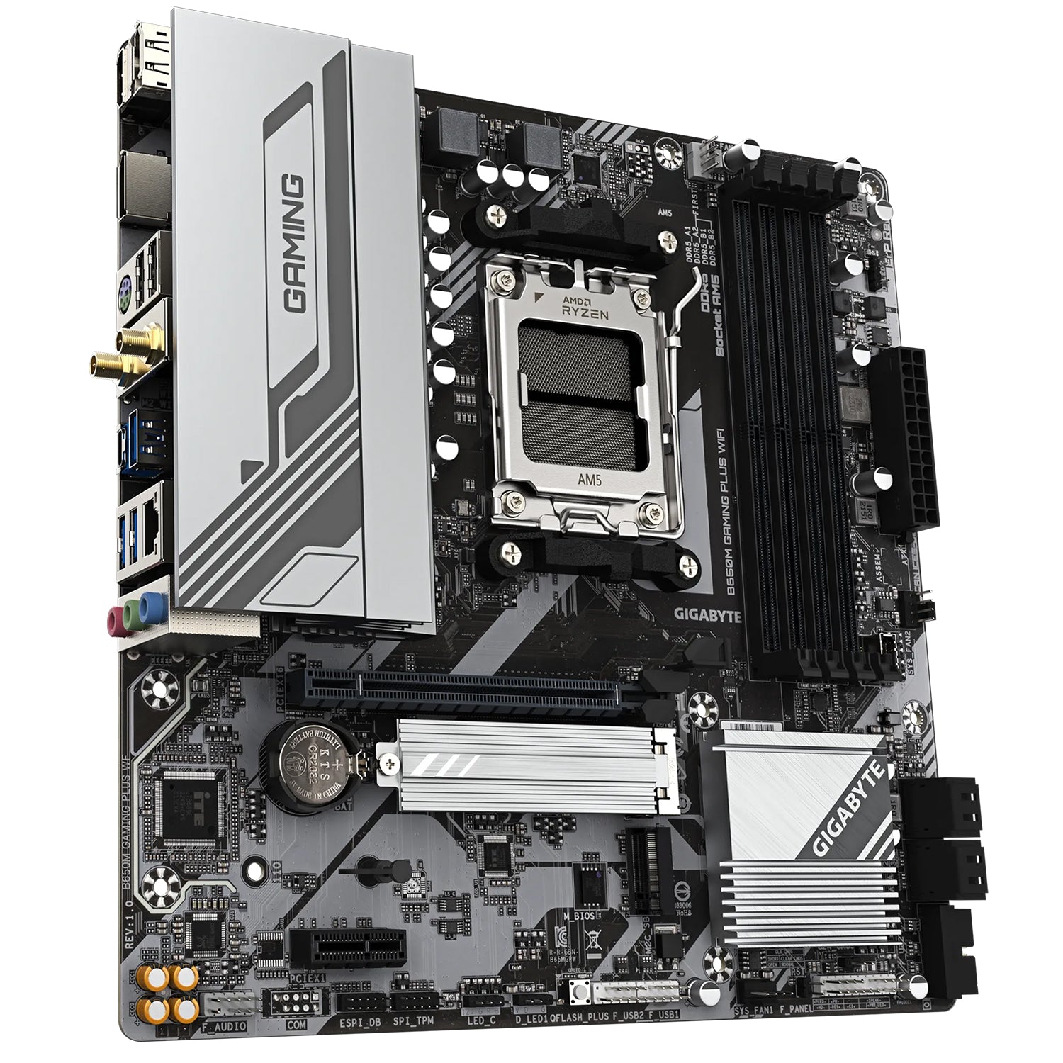 GIGABYTE B650M GAMING PLUS WIFI Motherboard | mATX - Supports AMD Ryzen 9000 / 8000 / 7000 Series Processors, PCIe 4.0, DDR5, Wi-Fi 6E, HDMI / Display Port