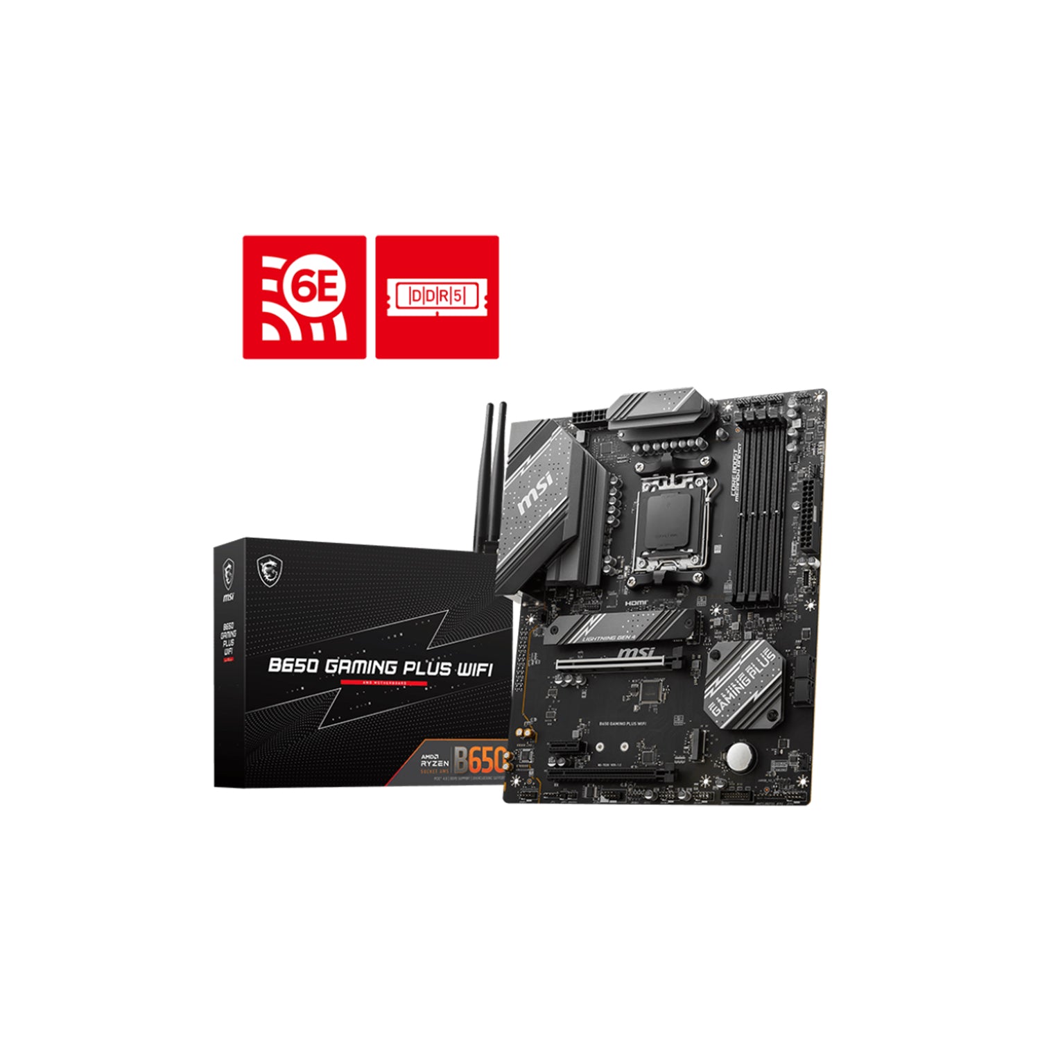 MSI B650 Gaming Plus WIFI Motherboard, ATX - Supports AMD Ryzen 9000/ 8000/ 7000 Series Processors, 256GB DDR5 Max Memory, AM5 Socket, HDMI | DisplayPort